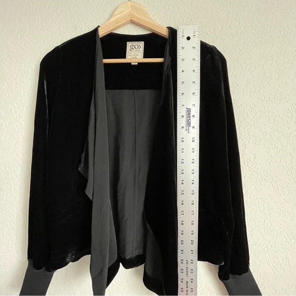 Go by Go Silk Blazer Womens Extra Small Velvet Waterfall Jacket - Picture 6 of 8